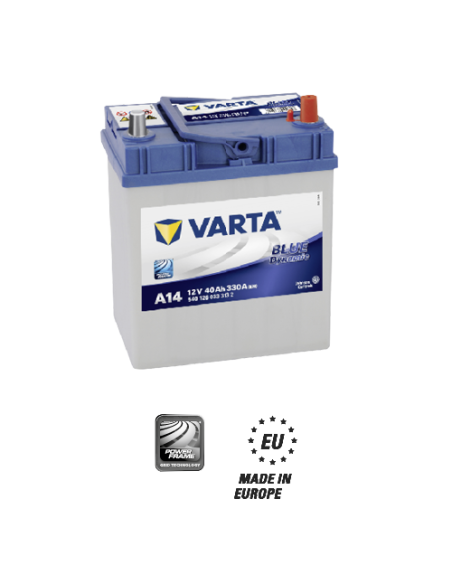 Batería VARTA BLUE DYMANIC A14-40Ah (Positivo derecha, borna fina)
