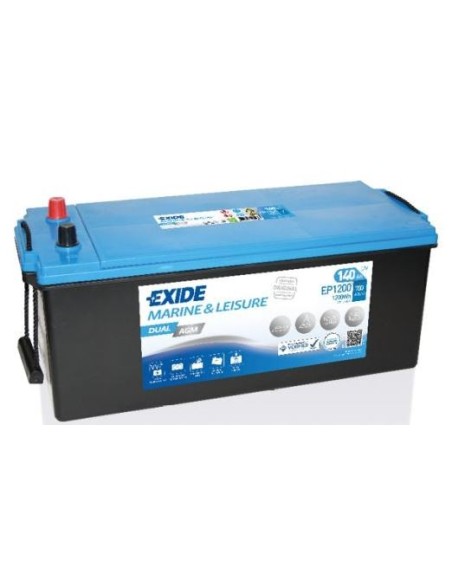 Batería de AGM Dual para CARAVANAS Y NAUTICA. Éxide Dual 140Ah- EP1200