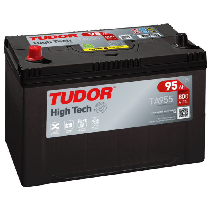 Batería de coche 4x4 TUDOR High Tech. 95Ah-800EN-Modelo TA955